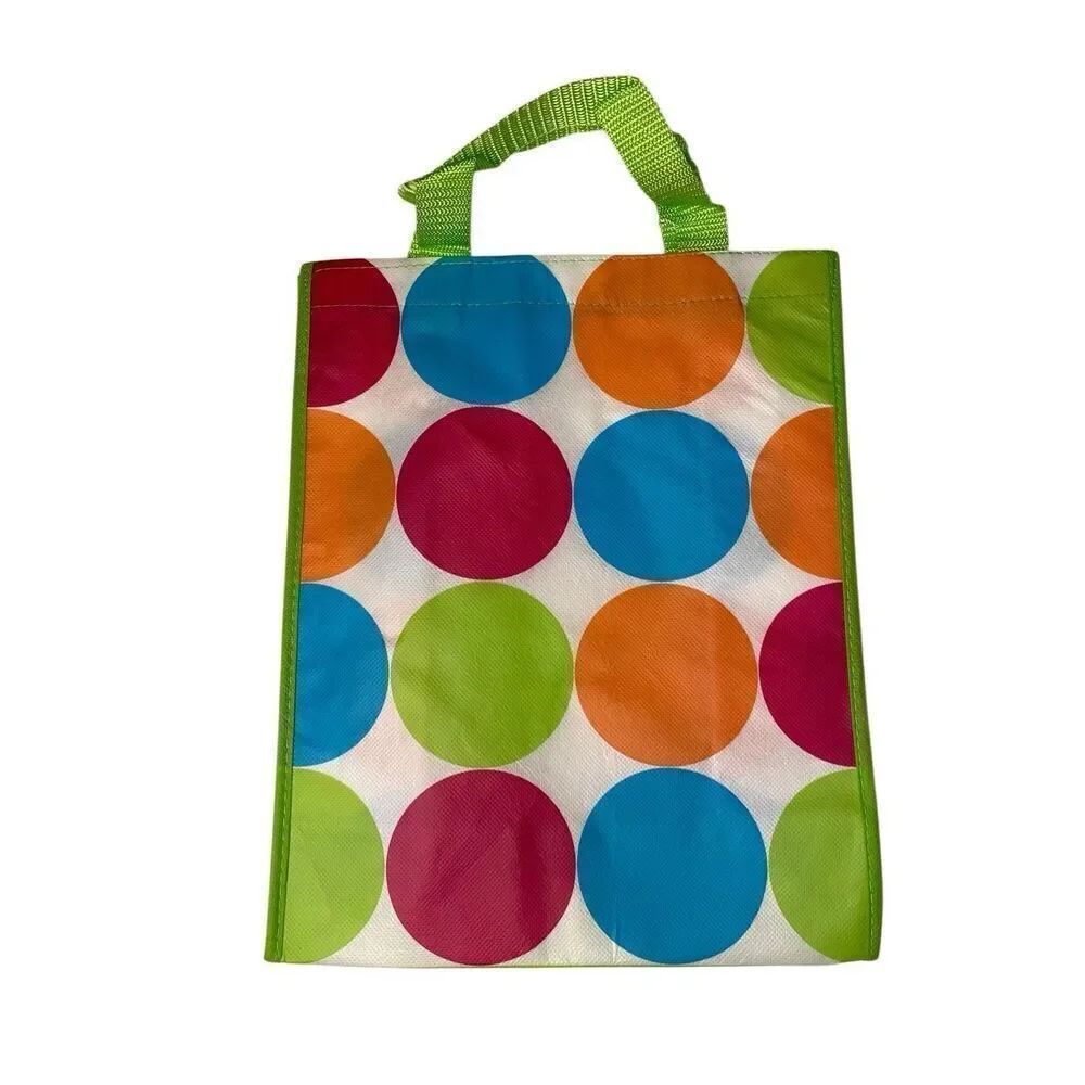 Celebrate Polka Dot Shopping Tote Bag Purse 12 in